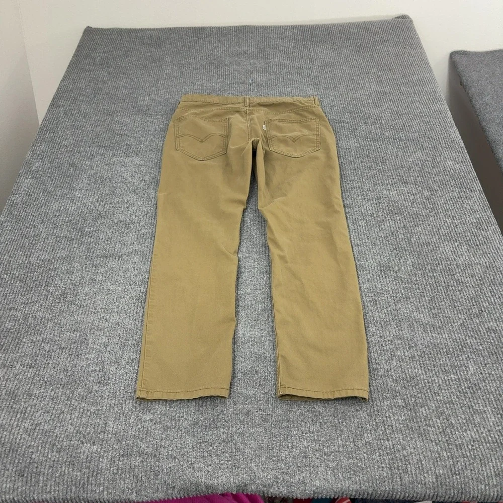 Levis Pants Mens 34x28 Khaki Cotton Stretch Chino Casual Classic